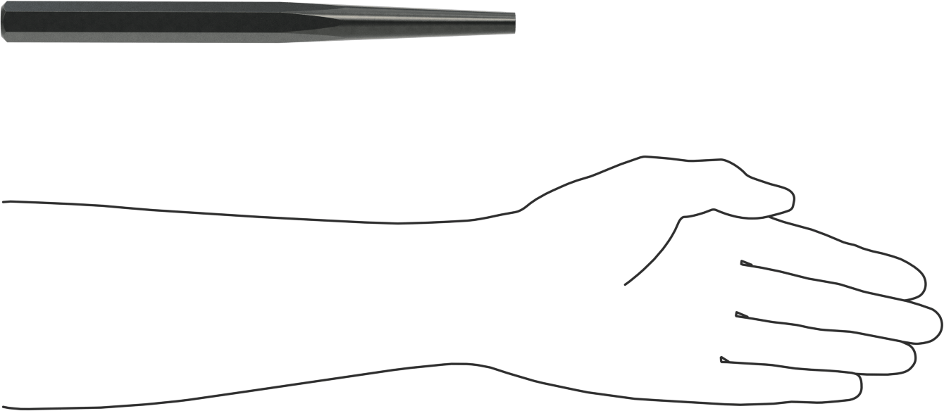 Pim Gevşetme Zımbası, 3/8“ - 5/8” ve 9,5 mm - 16 mm Pim Çapı için, 3" Konik Uzunluk