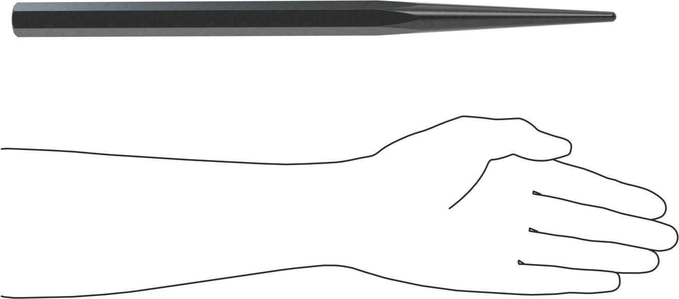 Hizalama Pimi, 1/4" Uç Çapı, 5-7/8" Konik Uzunluk, 3/4 inç Çap