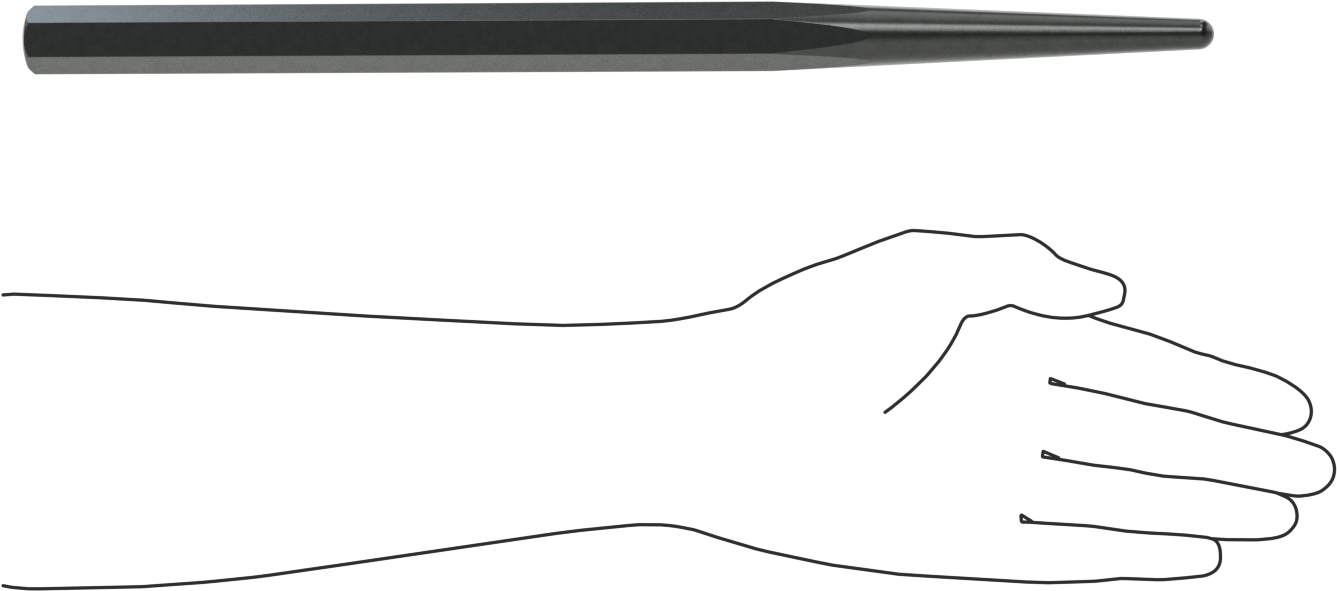 Hizalama Pimi, 3/8" Uç Çapı, 5-1/2" Konik Uzunluk
