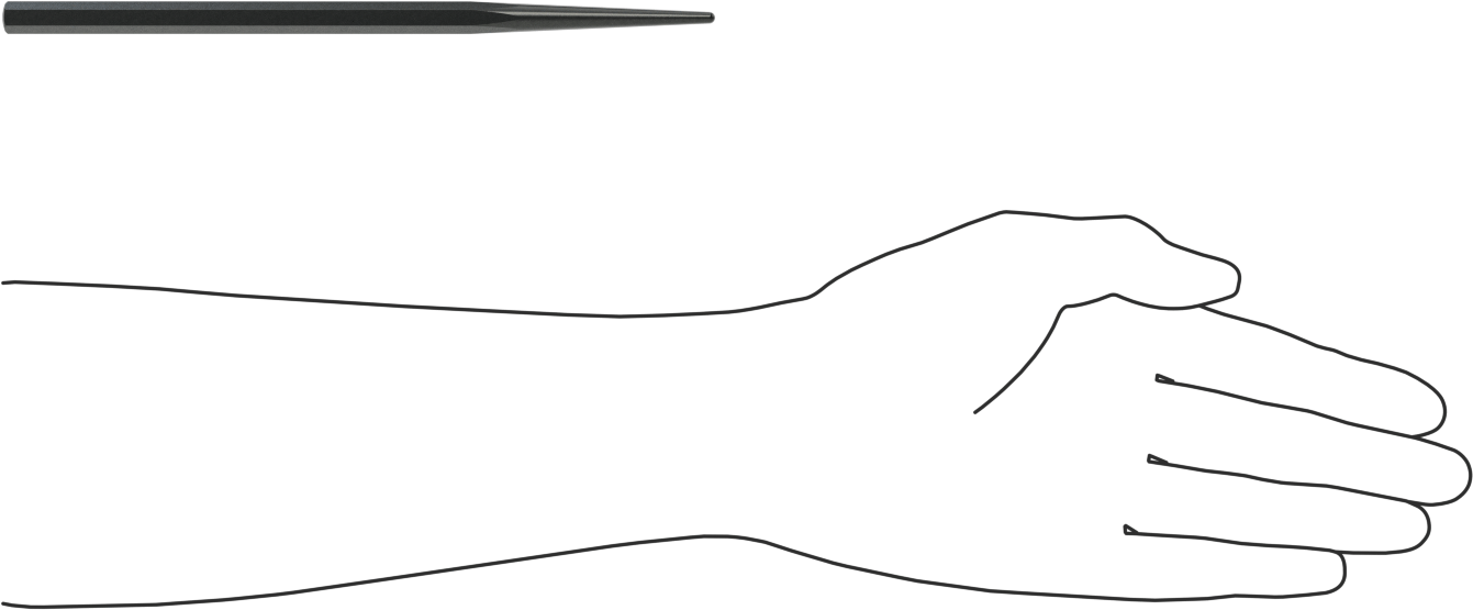 Hizalama Pimi, 1/8" Uç Çapı, 2-3/4" Konik Uzunluk
