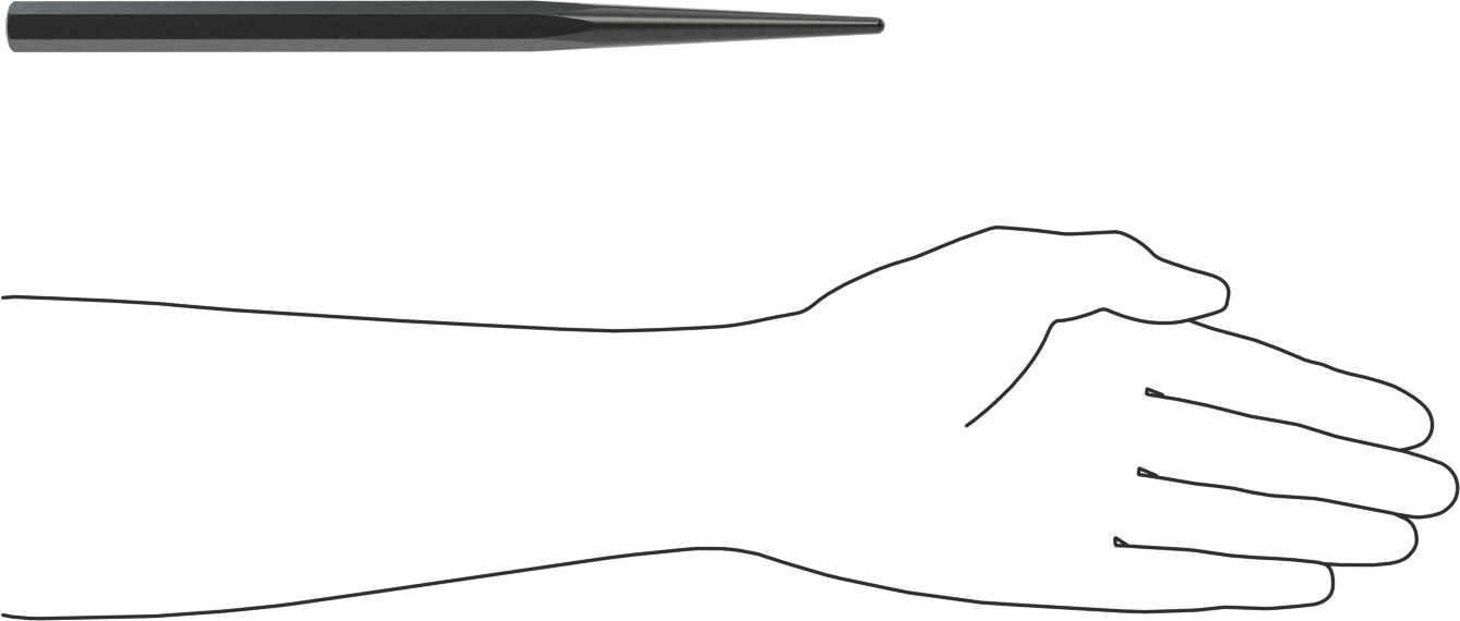 Hizalama Pimi, 3/16" Uç Çapı, 4" Konik Uzunluk