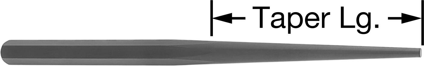 Hizalama Pimi, 1/4" Uç Çapı, 5-1/2" Konik Uzunluk