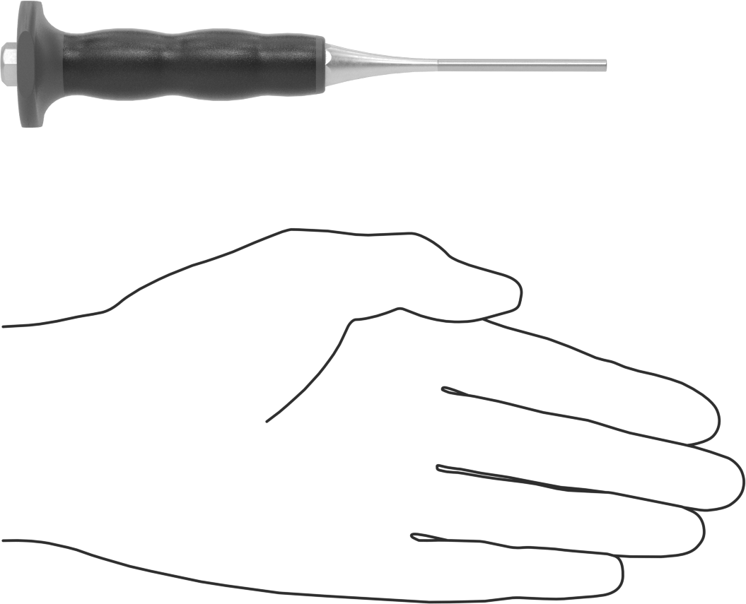 Pim Çıkarma Zımbası, Şok Emici Ultra Grip, 1/8", 3 mm Çaplı Pimler