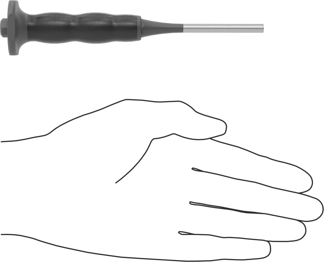 Pim Çıkarma Zımbası, Şok Emici Ultra Grip, 3/16" için, 5 mm Çaplı Pimler