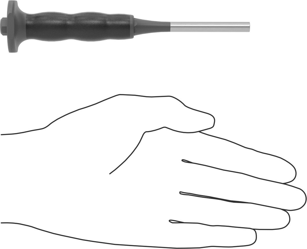 Pim Çıkarma Zımbası, Şok Emici Ultra Grip, 15/64" için, 6 mm Çaplı Pimler