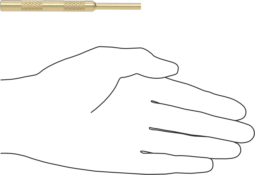 Yüzeyi Çizmeyen Pim Çıkarma Zımbası, 1-1/4“ Uzunlukta, 3/16” ve 5 mm Çapında Pimler için