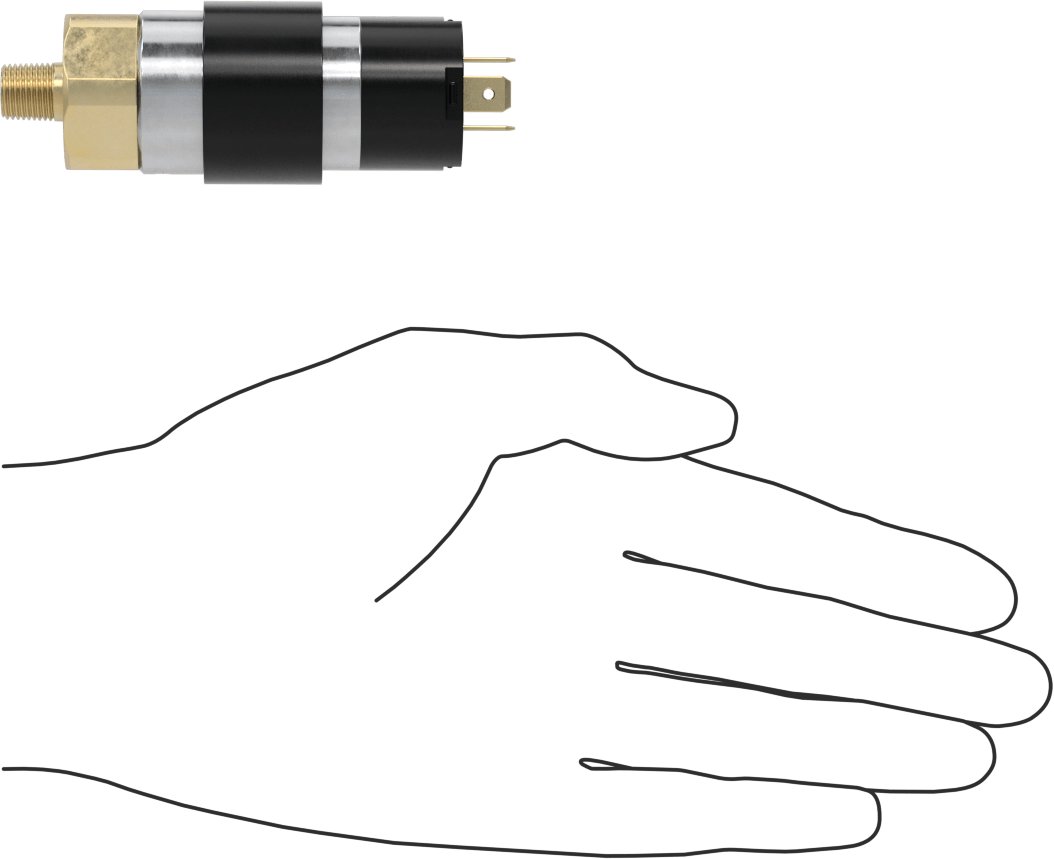 Basınç Şalteri, Kompakt, Hızlı Ayırma, 1/8 NPT, 30-600 PSI Ayar Noktası