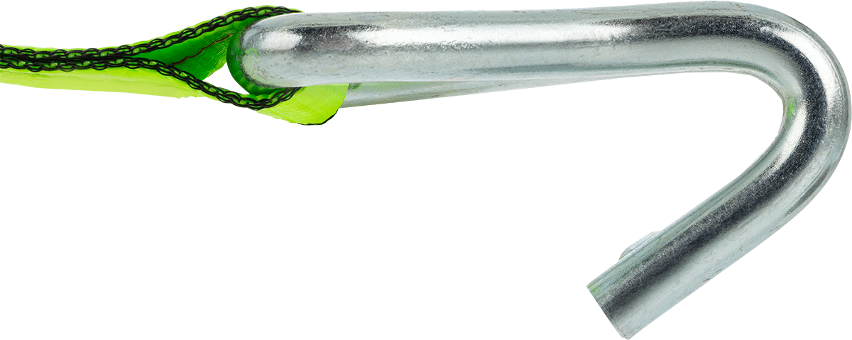 Polyester Cırcır Kayışı, Tel Kancalı, 2" Genişlik x 20' Maksimum Uzunluk, 1600 lbs. Çalışma Yükü Sınırı
