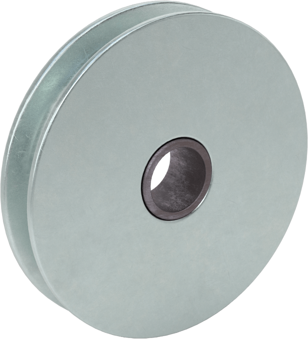 Tel Halat için Kasnak, Kovan Yatağı, 1/4" Halat Çapı, 675 lbs., Çinko Kaplı Çelik