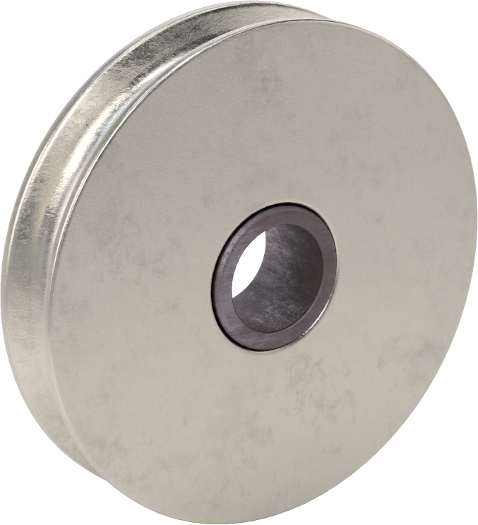 Tel Halat için Kasnak, Kaldırma için, Kovan Yatağı, 3/8" Halat Çapı, 1550 lbs., Paslanmaz Çelik