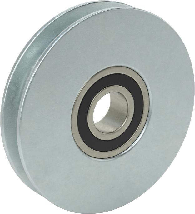 Tel Halat için Kasnak, Rulman, 1/4" Halat Çapı, 675 lbs., Çinko Kaplı Çelik