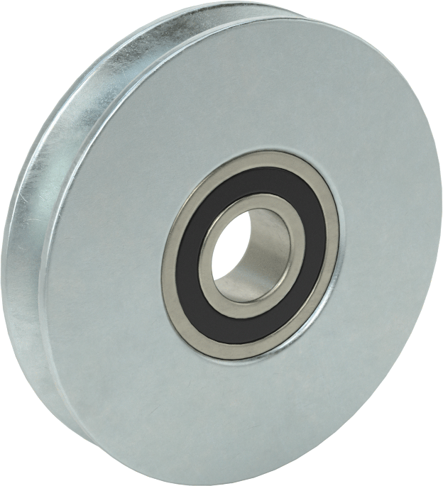 Tel Halat için Kasnak, Rulman, 1/8" Halat Çapı, 675 lbs., Çinko Kaplı Çelik