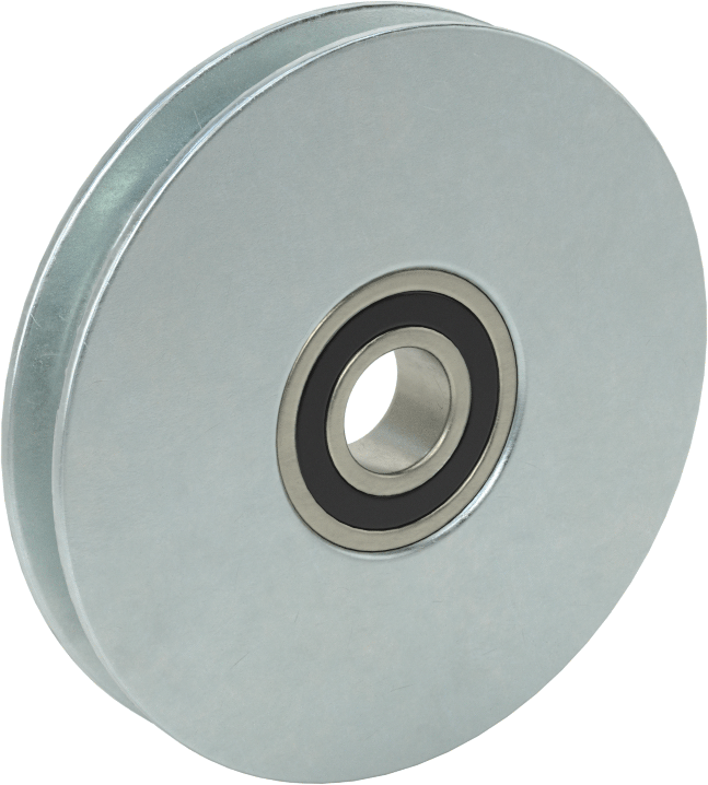 Tel Halat için Kasnak, Rulman, 1/4" Halat Çapı, 800 lbs., Çinko Kaplı Çelik