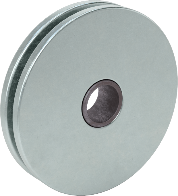 Tel Halat için Kasnak, Kovan Yatağı, 1/8" Halat Çapı, 675 lbs., Çinko Kaplı Çelik