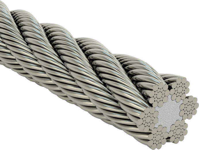 Ekstra Esnek Çelik Halat, 6 x 19 Fiber Çekirdek, 5/16" Çap