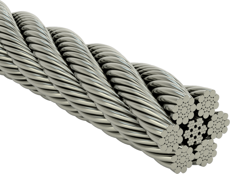 Ekstra Esnek Çelik Halat, Kaldırma için, 6 x 19 IWRC, 9/16" Çap