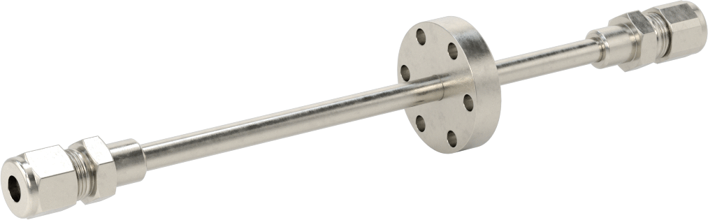 Yüksek Vakum Odaları için Duvar Geçişli Bağlantı Parçası, 1-21/64" Flanş Dış Çapı, Ultra Yüksek Vakum için, 8" Uzunluk