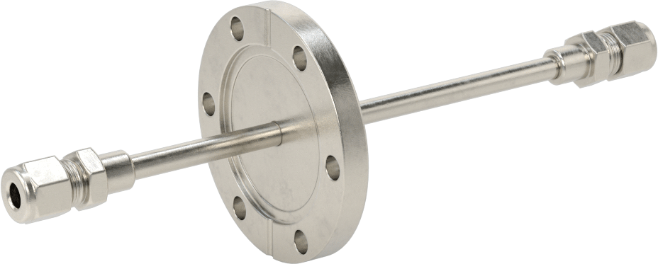 Yüksek Vakum Odaları için Duvar Geçişli Bağlantı Parçası, 2-3/4" Flanş Dış Çapı, Ultra Yüksek Vakum için, 8" Uzunluk