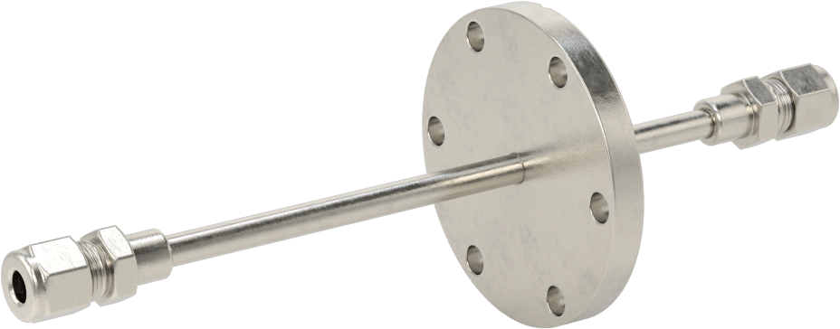 Yüksek Vakum Odaları için Duvar Geçişli Bağlantı Parçası, 2-3/4" Flanş Dış Çapı, Ultra Yüksek Vakum için, 8" Uzunluk