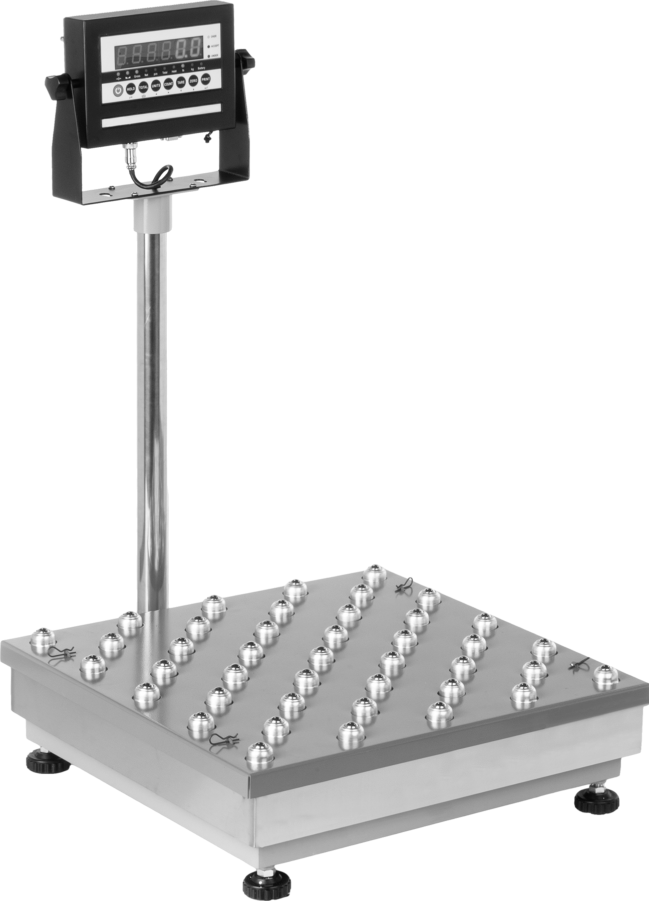 Ticari Kullanım için Uygun Sıralı Konveyör Tartısı, Bilyalı Aktarma, 500 lbs. Kapasite, 20" Derinlikli Platform