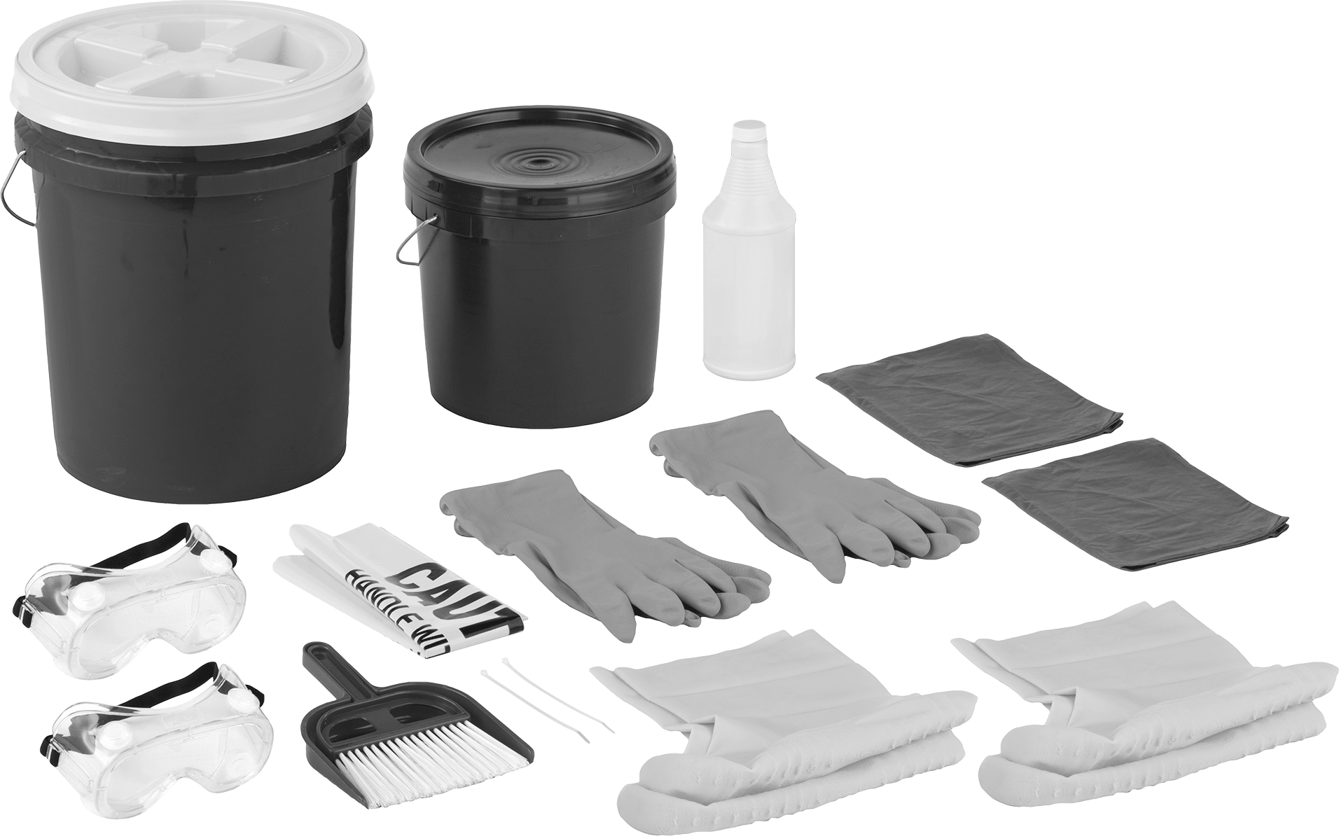 Zorlu Kimyasal Dökülme Kontrol Kiti, Çözücülerle Kullanım için, 5 Galonluk Plastik Kova
