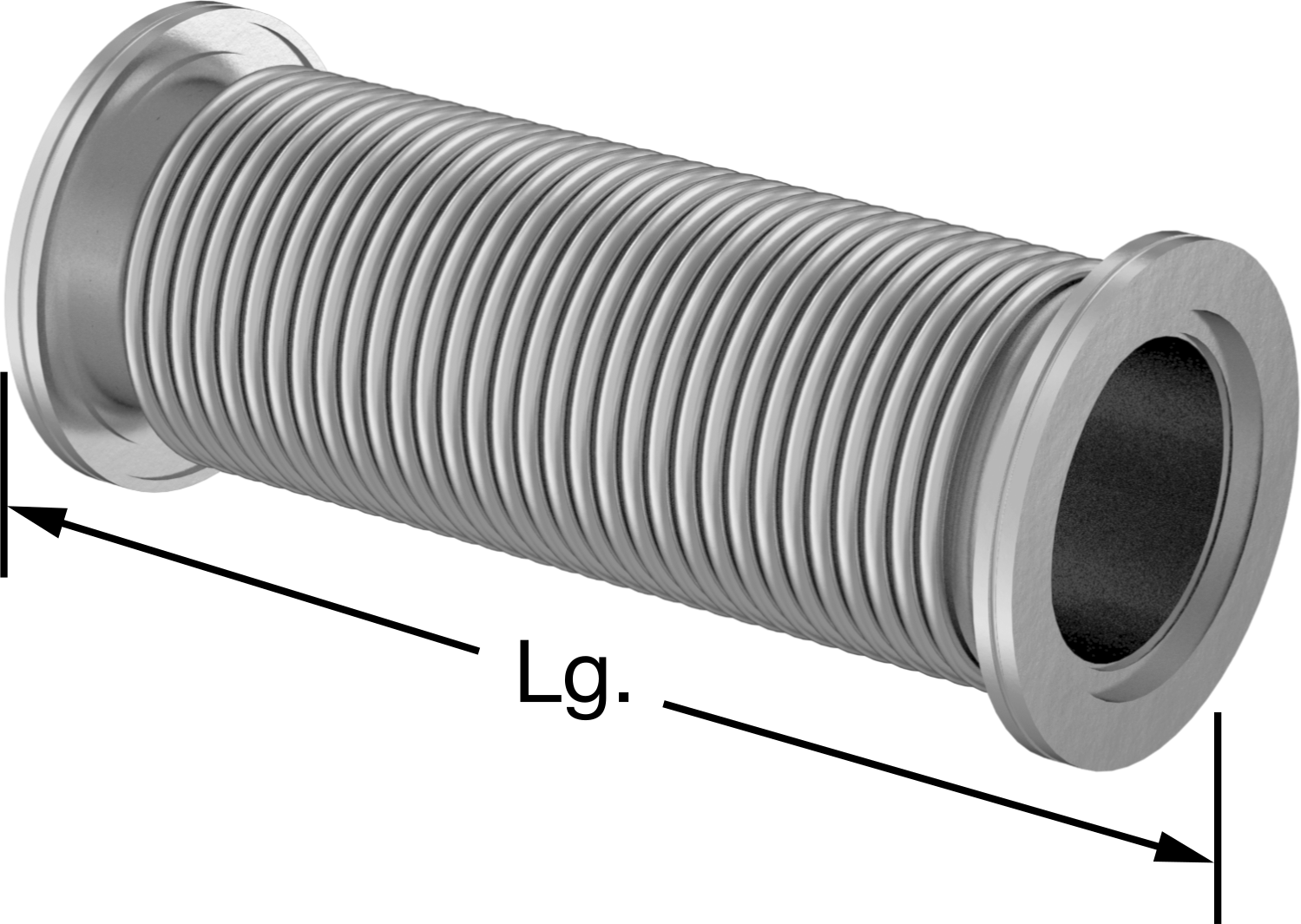 Pençe Kelepçeli Bağlantı Parçaları ile Yüksek Vakumlu Hortum, 4" Boru Dış Çapı için, Flanş Boyutu 100, 12" Uzunluk