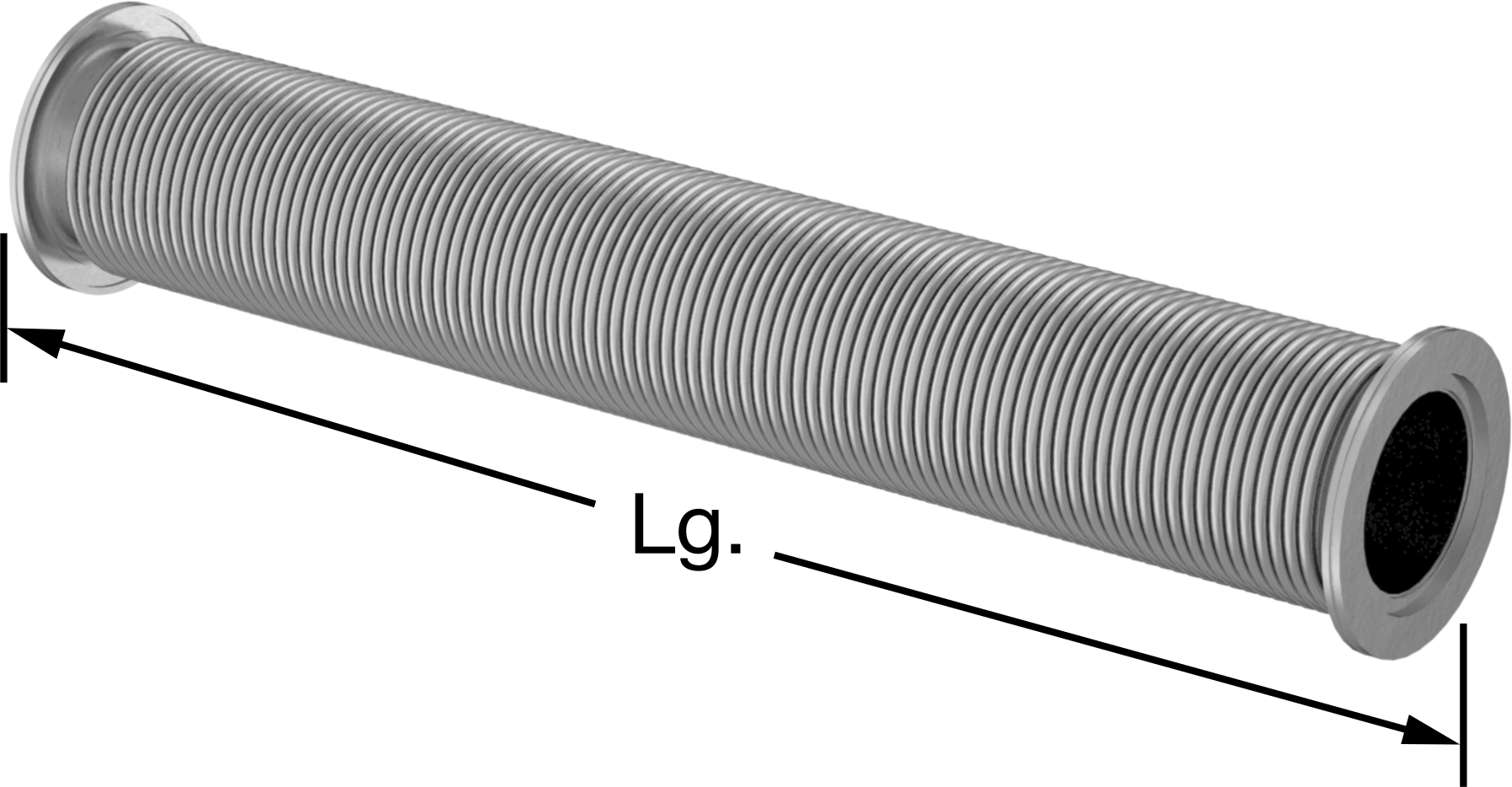 Pençe Kelepçeli Bağlantı Parçaları ile Yüksek Vakumlu Hortum, 6" Boru Dış Çapı için, Flanş Boyutu 160, 36" Uzunluk