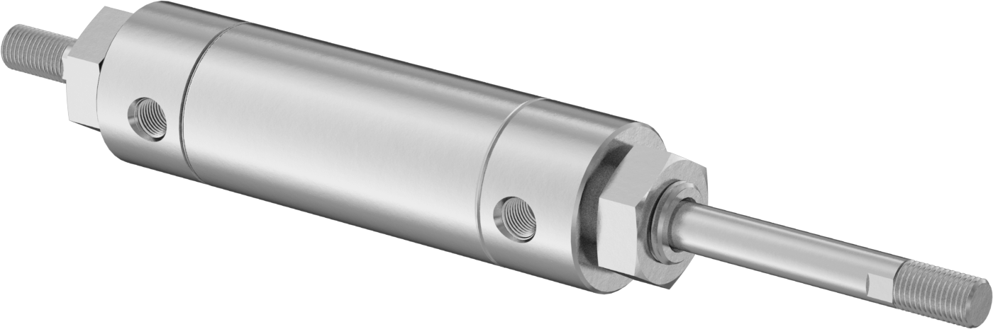 Çift Uçlu Yuvarlak Gövde Hava Silindiri, Sensör Hazır Burun Montajı, 1-1/2" Delik Çapı, 2" Strok Uzunluğu
