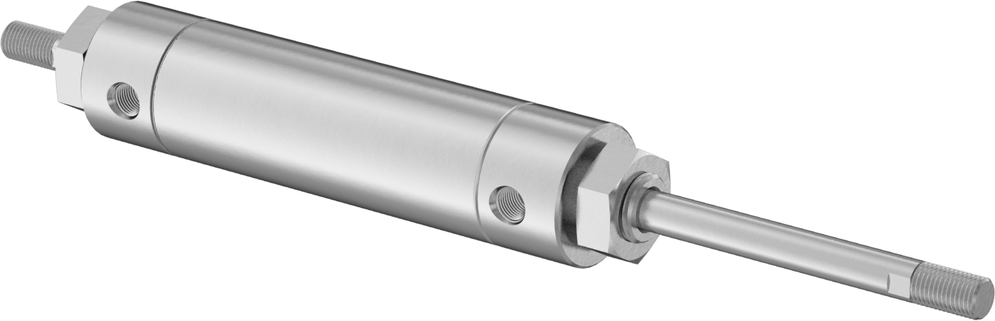 Çift Uçlu Yuvarlak Gövde Hava Silindiri, Sensör Hazır Burun Montajı, 1-1/2" Delik Çapı, 3" Strok Uzunluğu