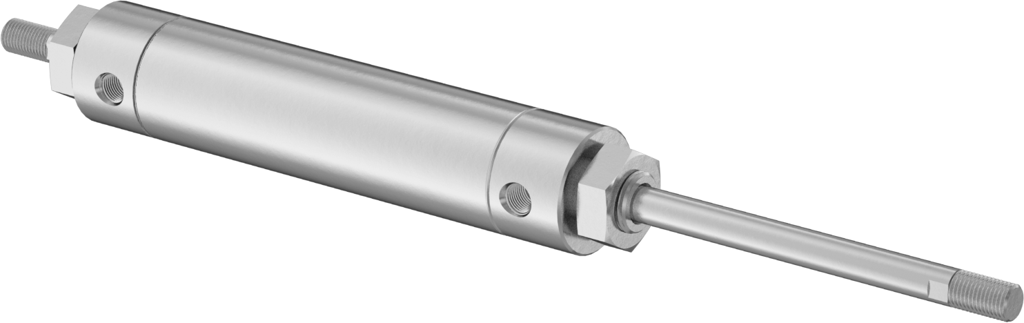 Çift Uçlu Yuvarlak Gövde Hava Silindiri, Sensör Hazır Burun Montajı, 1-1/2" Delik Çapı, 4" Strok Uzunluğu