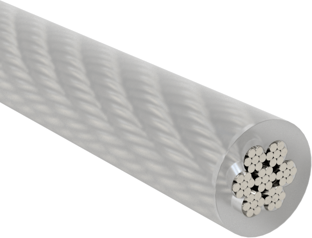 Naylon Kaplı Tel Halat, 18-8 Paslanmaz Çelik, 1/16" Çap, Mil-Dtl-83420