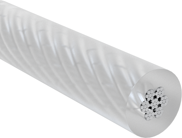 Naylon Kaplı Tel Halat, Çelik, 1/16" Çap, Kaplamalı 1/8" Çap, Mil-Dtl-83420