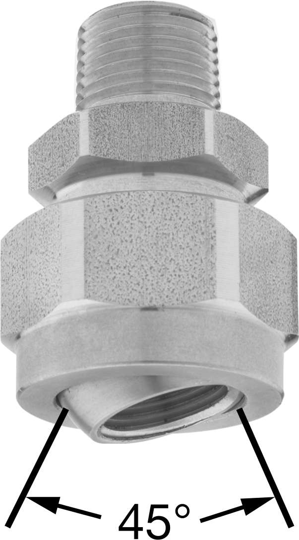 Döner Bağlantılı Püskürtme Memesi, Pirinç, 1/8 NPT Erkek Giriş x 1/8 NPT Dişi Çıkış
