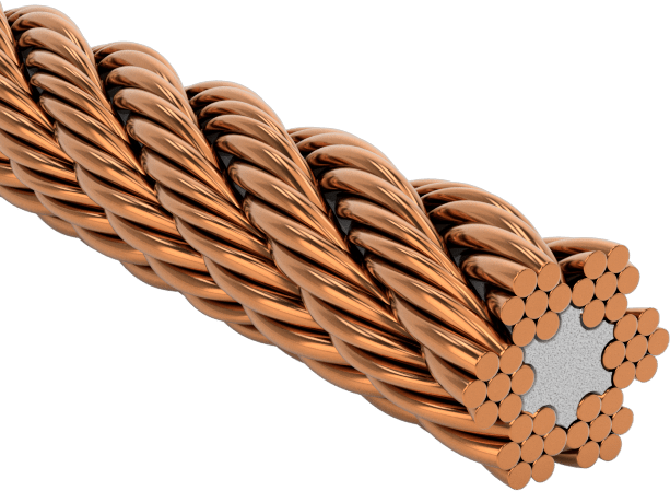 Kıvılcım Çıkarmayan Tel Halat, Fosforlu Bronz, 6 x 7, 1/16" Çap