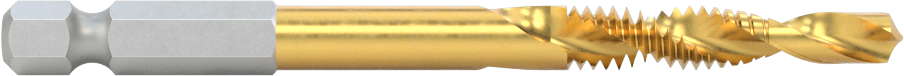 Hızlı Değiştirilebilir Altıgen Şaftlı Matkap Tapası, Matkaplar ve Tornavidalar için, TiN Kaplamalı Yüksek Hızlı Çelik, 1/4"-20 Boyut