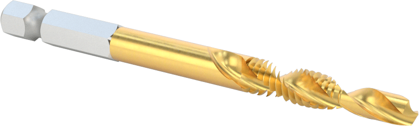 Hızlı Değiştirilebilir Altıgen Şaftlı Matkap Tapası, Matkaplar ve Tornavidalar için, TiN Kaplamalı Yüksek Hızlı Çelik, 1/4"-20 Boyut