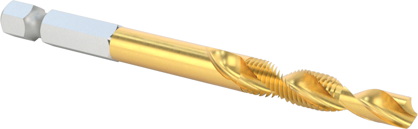 Hızlı Değiştirilebilir Altıgen Şaftlı Matkap Tapası, Matkaplar ve Tornavidalar için, TiN Kaplamalı Yüksek Hızlı Çelik, 1/4"-28 Boyut