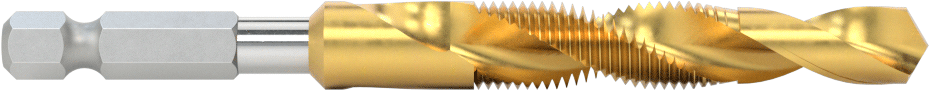 Hızlı Değiştirilebilir Altıgen Şaftlı Matkap Tapası, Matkaplar ve Tornavidalar için, TiN Kaplamalı Yüksek Hızlı Çelik, 3/8"-24 Boyut