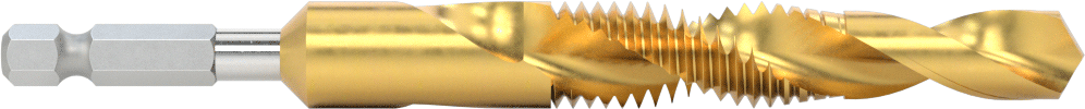 Hızlı Değiştirilebilir Altıgen Şaftlı Matkap Tapası, Matkaplar ve Tornavidalar için, TiN Kaplamalı Yüksek Hızlı Çelik, 1/2"-13 Boyut