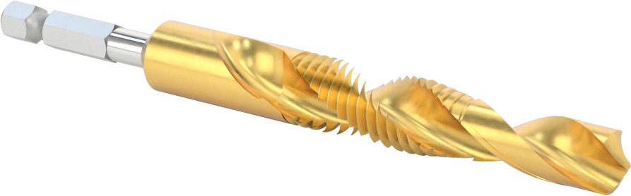 Hızlı Değiştirilebilir Altıgen Şaftlı Matkap Tapası, Matkaplar ve Tornavidalar için, TiN Kaplamalı Yüksek Hızlı Çelik, 1/2"-13 Boyut