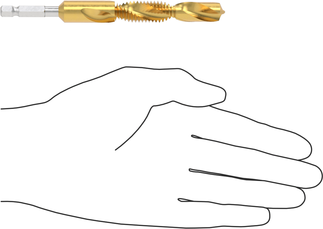 Hızlı Değiştirilebilir Altıgen Şaftlı Matkap Tapası, Matkaplar ve Tornavidalar için, TiN Kaplamalı Yüksek Hızlı Çelik, 1/2"-20 Boyutu