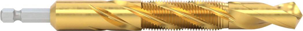 Hızlı Değiştirilebilir Altıgen Şaftlı Matkap Tapası, Matkaplar ve Tornavidalar için, TiN Kaplamalı Yüksek Hızlı Çelik, 5/8"-18 Boyut