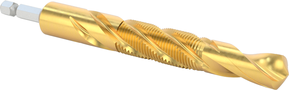 Hızlı Değiştirilebilir Altıgen Şaftlı Matkap Tapası, Matkaplar ve Tornavidalar için, TiN Kaplamalı Yüksek Hızlı Çelik, 5/8"-18 Boyut