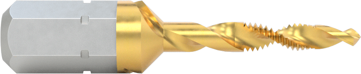 Hızlı Değiştirilebilir Altıgen Şaftlı Matkap Tapası, Matkaplar ve Tornavidalar için, TiN Kaplamalı, M3 x 0,5 mm Diş