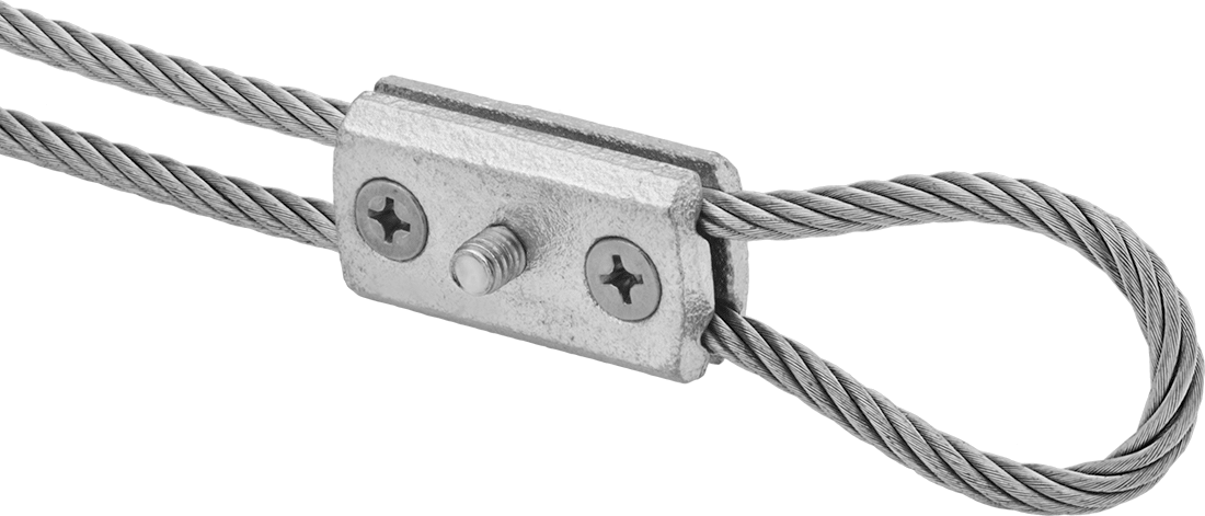 Kolay Takılan Tel Halat Kelepçesi - Kaldırma Amaçlı Değildir, Çinko Kaplı Demir, 3/8" Halat Çapı için