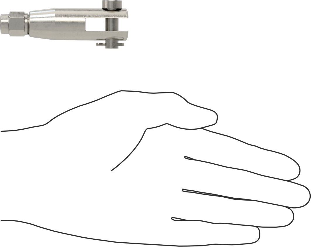 Kaldırma için Plug-Lock Tel Halat Bağlantı Parçası, 316 Paslanmaz Çelik, Çatal Uç, 3/16" Halat Çapı için