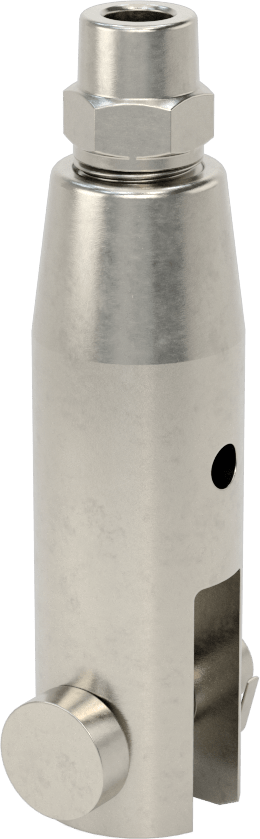 Kaldırma için Plug-Lock Tel Halat Bağlantı Parçası, 316 Paslanmaz Çelik, Çatal Uç, 1/4" Halat Çapı için
