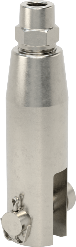 Kaldırma için Plug-Lock Tel Halat Bağlantı Parçası, 316 Paslanmaz Çelik, Çatal Uç, 1/4" Halat Çapı için
