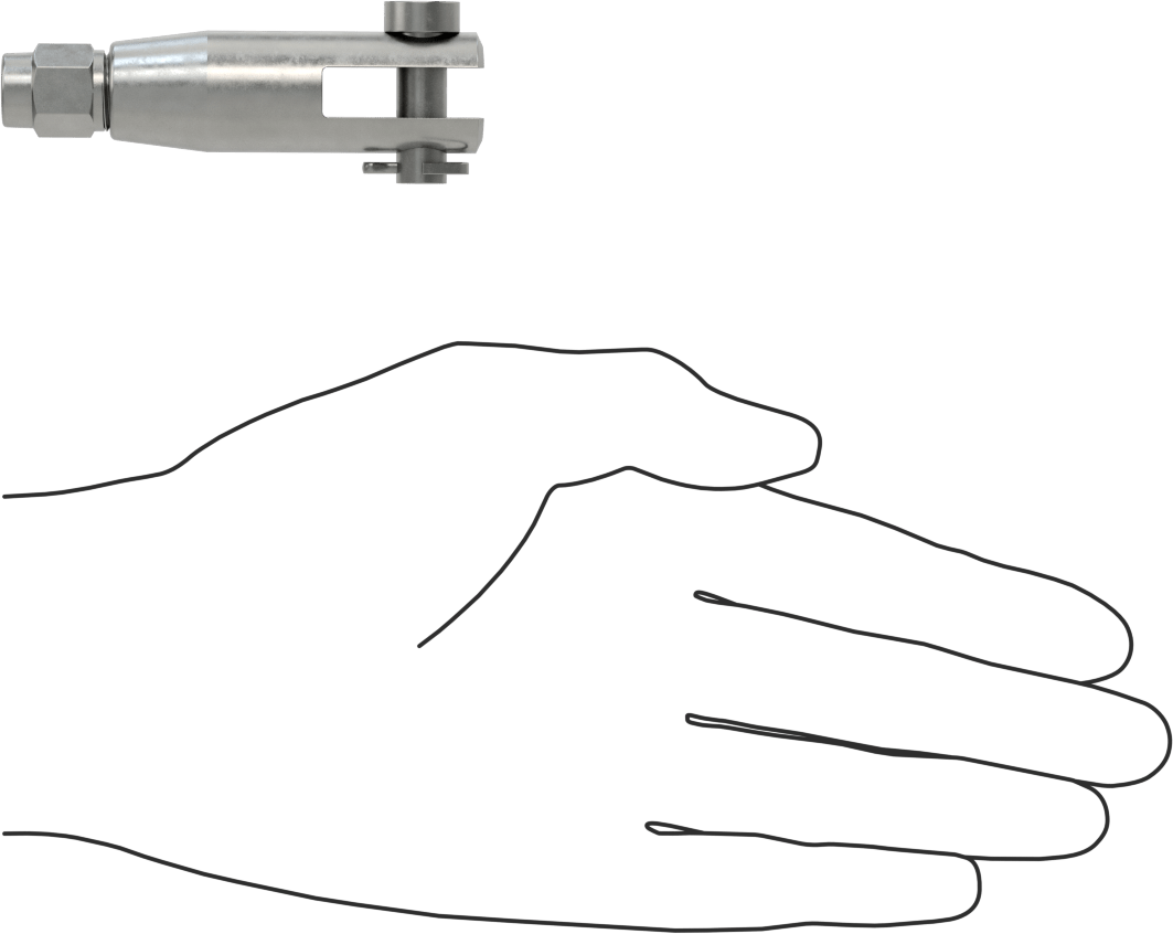 Kaldırma için Plug-Lock Tel Halat Bağlantı Parçası, Çelik, Çatal Uç, 3/16" Halat Çapı için