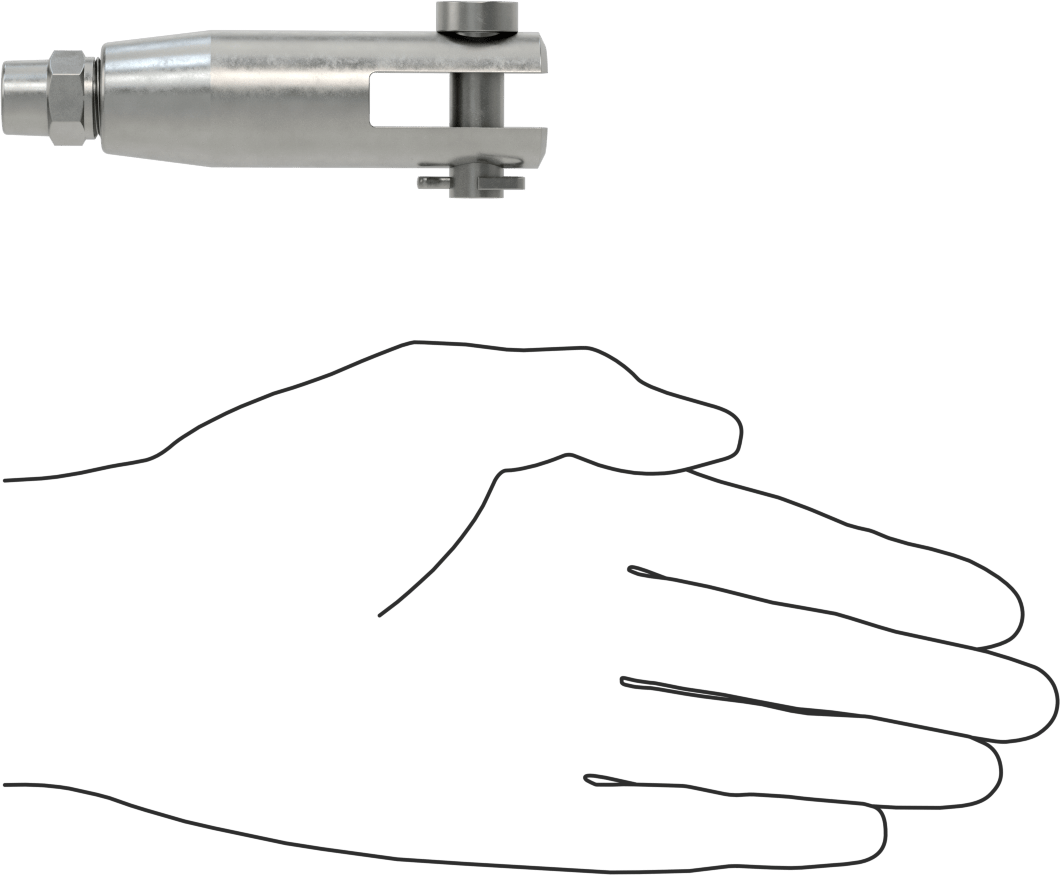 Kaldırma için Plug-Lock Tel Halat Bağlantı Parçası, Çelik, Çatal Uç, 1/4" Halat Çapı için